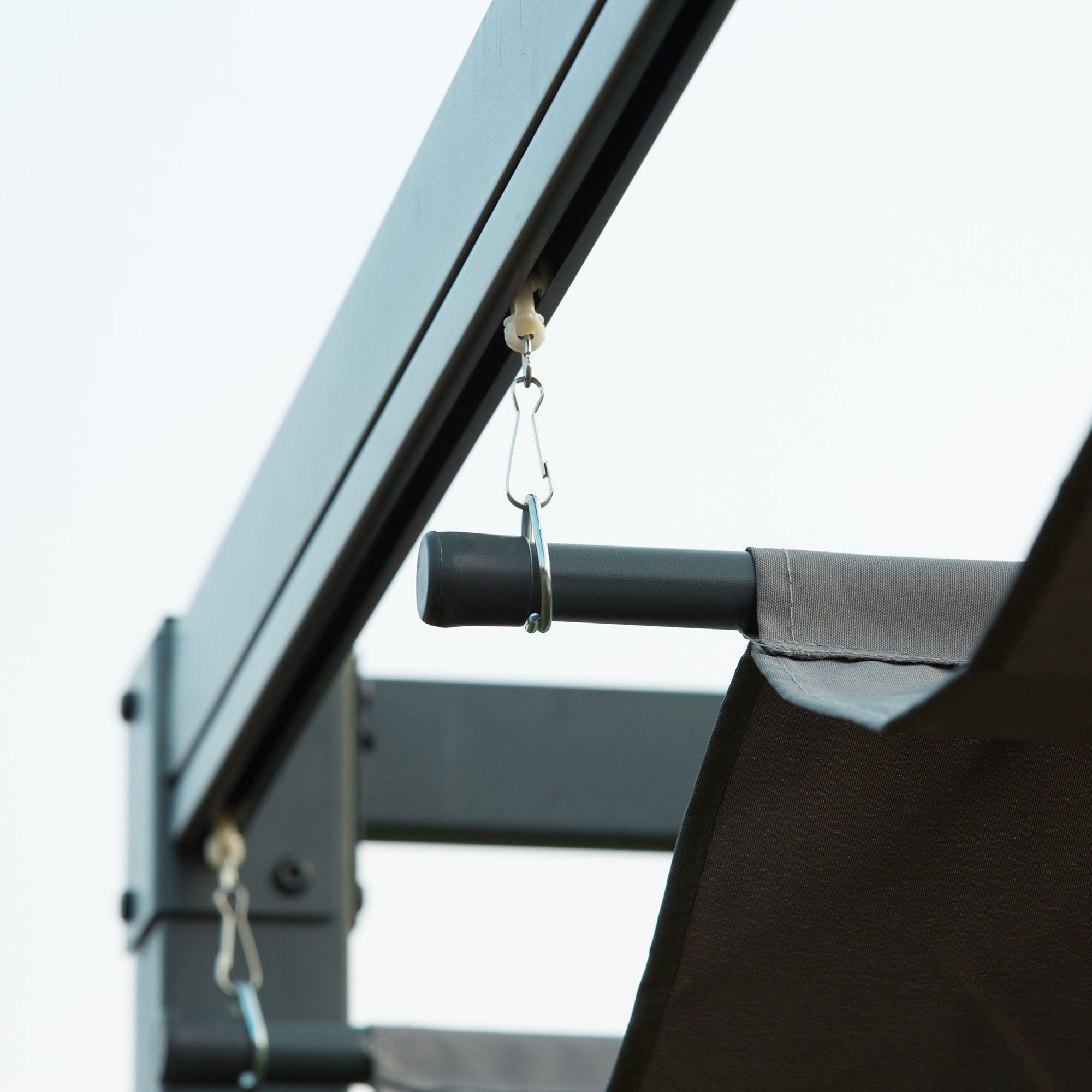 Outsunny 3 x 2m Metal Outdoor Pergola with Retractable Roof, Outdoor Gazebo Canopy Shelter with Drainage Holes for Garden, Patio, Lawn, Grey 