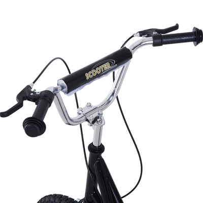 HOMCOM Stunt Scooter, Kids Scooter with Big Wheels, Adjustable Height, Dual Brakes, for Ages 5 Years+, Black 