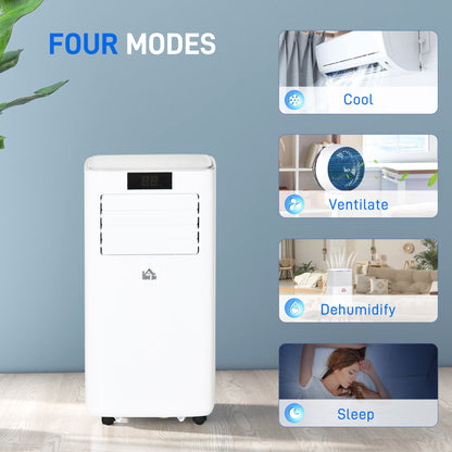 HOMCOM 10000 BTU Air Conditioning Unit, 3-in-1 Portable Air Conditioner, Dehumidifier, Cooling Fan with Remote Control, LED Display, 2 Speeds, 24H Timer, Window Venting Kit, 22m\'c2\'b2