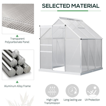 Outsunny 190 x 190cm Walk-In Polycarbonate Greenhouse 