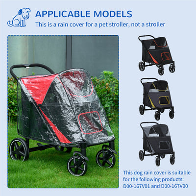 PawHut Rain Cover for Dog Pram, Stroller Buggy with Rear Entry 