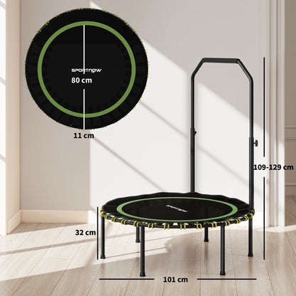SPORTNOW 40" Foldable Fitness Trampoline Rebounder with Handle, Green