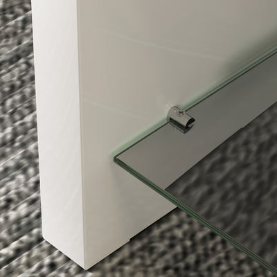 HOMCOM Curved Two-Tier Coffee Table - High Gloss White 