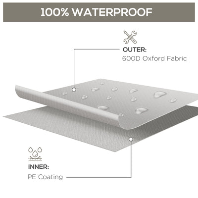 Outsunny 600D Oxford Patio Set Cover Outdoor Garden Rattan Furniture Protection Cover Protector Waterproof Anti-UV, Grey, 210 x 140 x 80cm 
