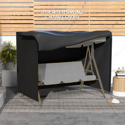 Outsunny 205 x 124cm Three-Seater Swing Chair Protective Cover Black 