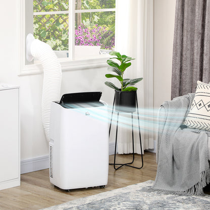 HOMCOM 14000 BTU Air Conditioning Unit, 3-in-1 Portable Air Conditioner, Dehumidifier, Cooling Fan with 3 Speeds, Remote Control, LED Display, 24H Timer, Window Venting Kit, Children Lock, 40m\'c2\'b2