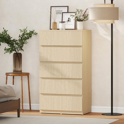 HOMCOM Chest of Drawers, 5-Drawer Storage Cabinets, Modern Dresser, Storage Drawer Unit for Bedroom 
