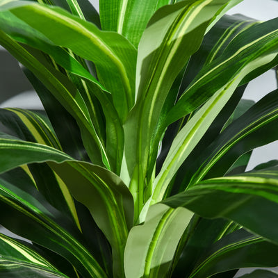 Outsunny 110cm/3.6FT Artificial Dracaena Tree Decorative Plant 40 Leaves with Nursery Pot, Fake Tropical Tree for Indoor Outdoor Décor 