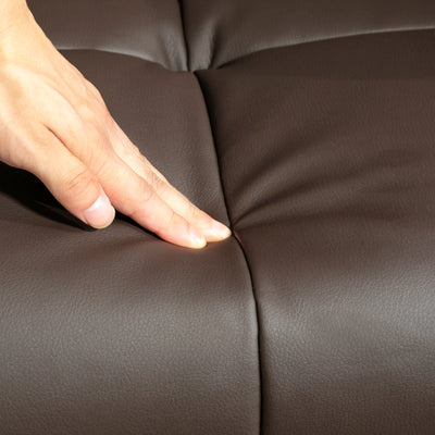 HOMCOM Faux Leather Massage Recliner Chair, with Storage Ottoman - Brown 