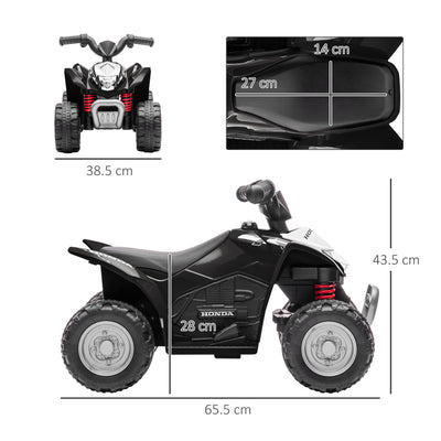 AIYAPLAY Honda Licensed Kids Electric Quad Bike, 6V ATV Ride On for Ages 1.5-3 Years, Black 