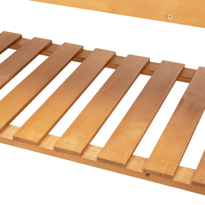 Outsunny Wooden Planter Raised Elevated Garden Bed with 2 Shelves for Vegetables Flowers 