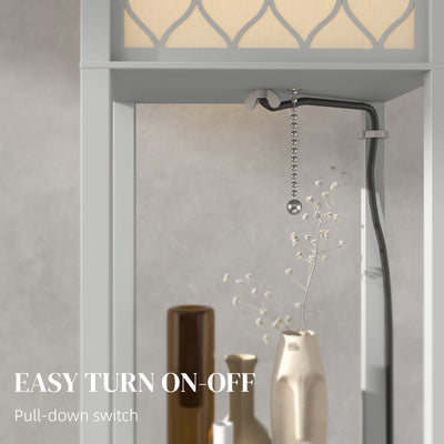 HOMCOM Three-Shelf Standing Lamp - Grey/White 