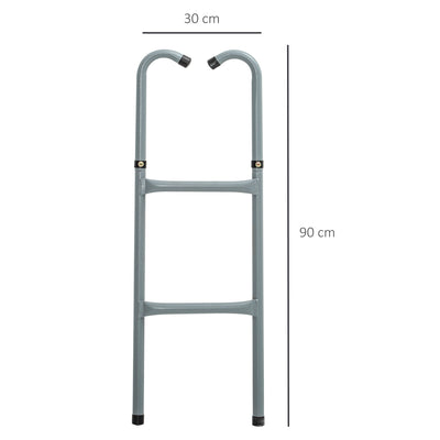 HOMCOM 6-10ft Trampoline Ladder Galvanized w/ Non-slip Mat 
