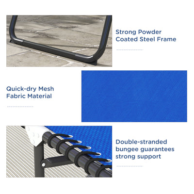Outsunny Set of Two Folding Sun Loungers, with Four-Position Backs - Blue 