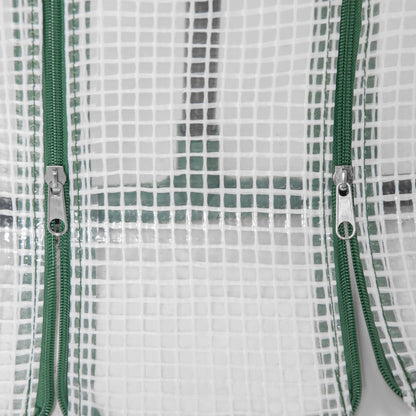 Outsunny Mini Small Greenhouse with Steel Frame & PE Cover & Zipped Window Poly tunnel Steeple for Plants Vegetables, 180 x 90 x 90 cm, White