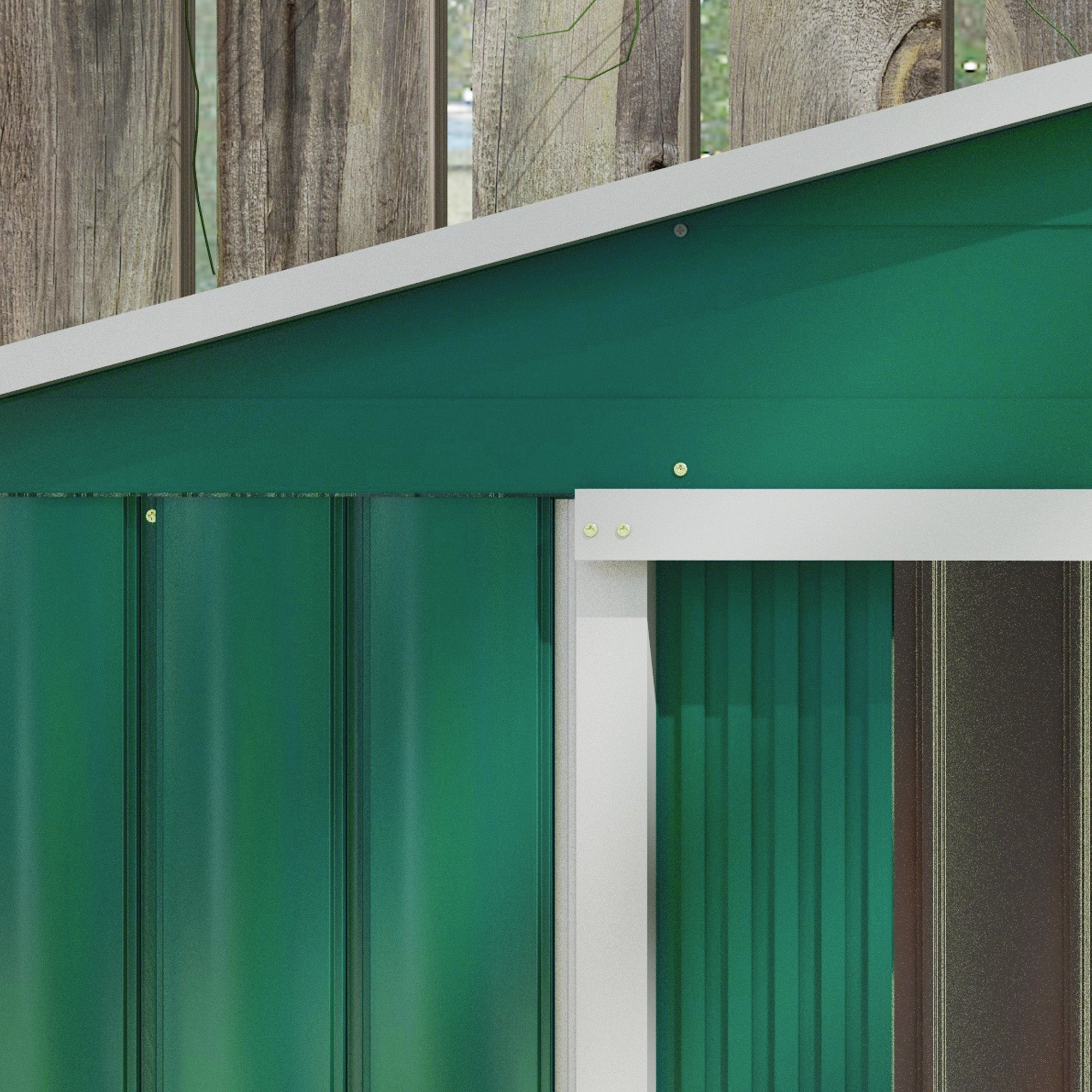 Outsunny 7 x 4ft Metal Garden Shed, Outdoor Storage Tool House with Ventilation Slots, Foundation Kit and Lockable Double Doors, Green 