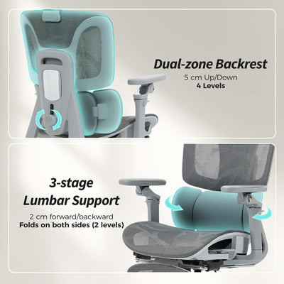 HOMCOM Ergonomic Office Chair, High Back Mesh Desk Chair, Grey 