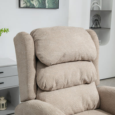 HOMCOM Power Lift Recliner Chair for Elderly, Velvet Electric Riser and Recliner Armchair for Living Room with Remote Control, 2 Side Pockets, Thick Padded Back, Khaki 