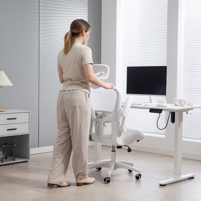 Vinsetto Multi-Adjustable Office Chair, with Lumbar Support, Headrest and Mesh Back - White 