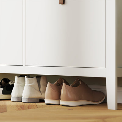 HOMCOM Modern Four-Drawer Shoe Cabinet - White 