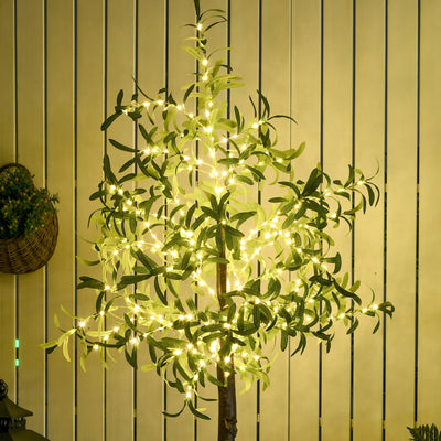 HOMCOM 300 LED Light Decorative Artificial Olive Tree - Green 