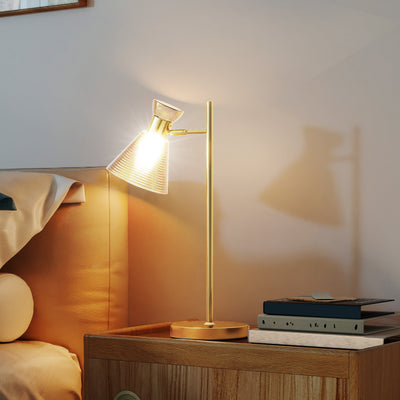 HOMCOM Modern Table Lamp, Bedside Lamp with Adjustable Flower-Shaped Head and E27 Socket for Living Room Bedroom Study, Bulb Not Included, Gold Tone 