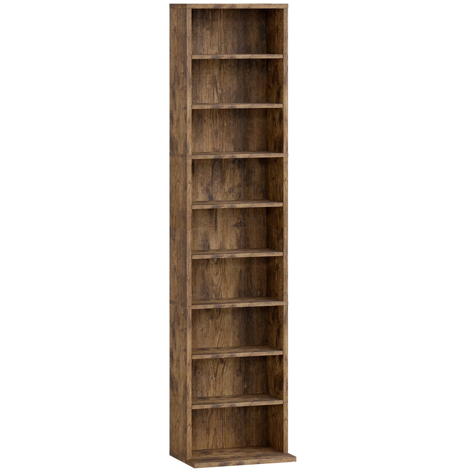 HOMCOM 260 Narrow CD Storage Unit - Rustic Brown 