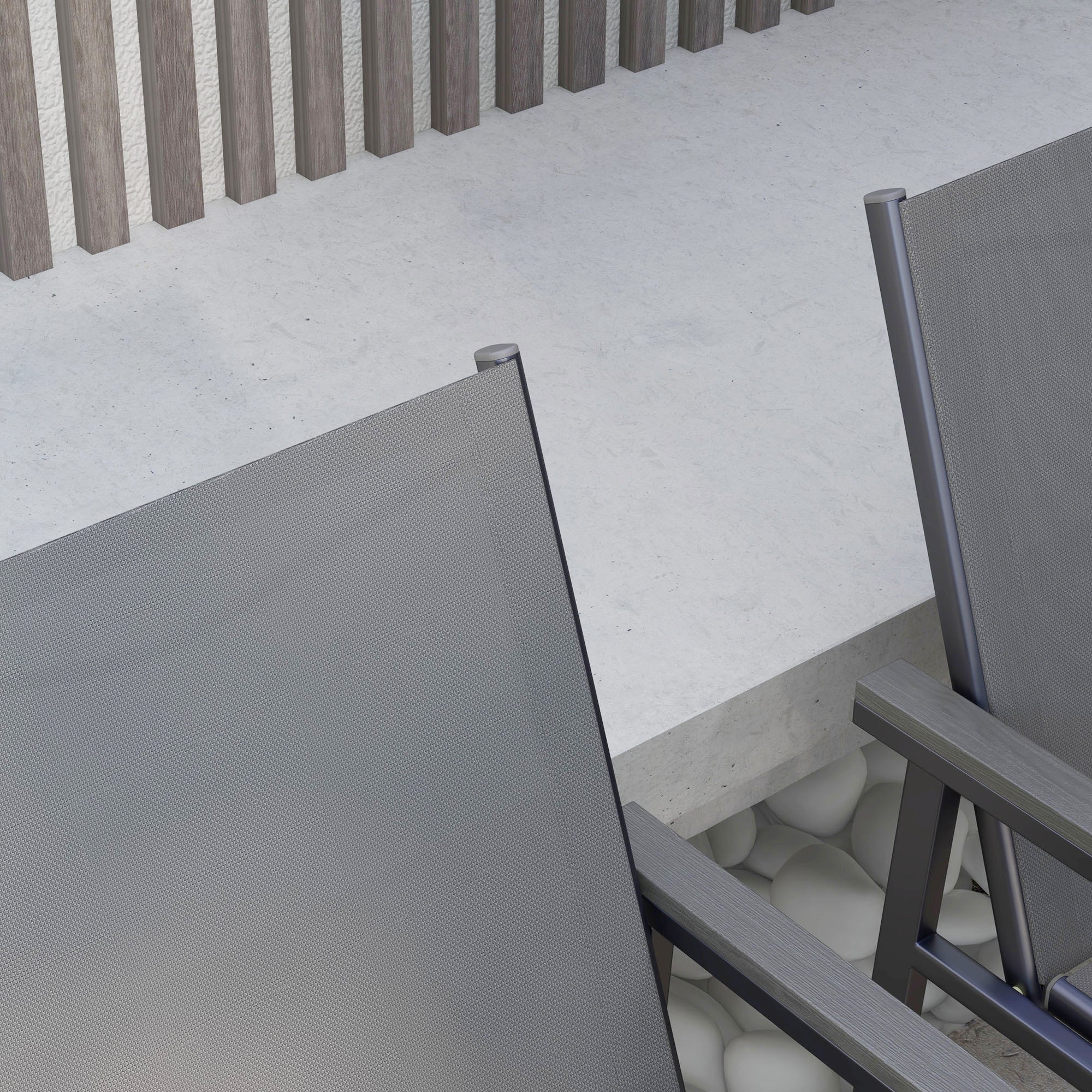 Outsunny Five-Piece Metal Dining Set, with Glass-Top Table - Grey