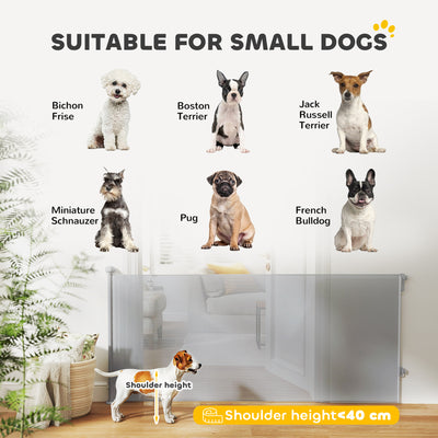 PawHut Retractable Stair Gate Extends Up to 180 cm Wide, Dog Gate for Doorways, Stairways, Hallways, Grey 