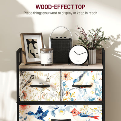 HOMCOM 4-Drawer Chest of Drawers - White 