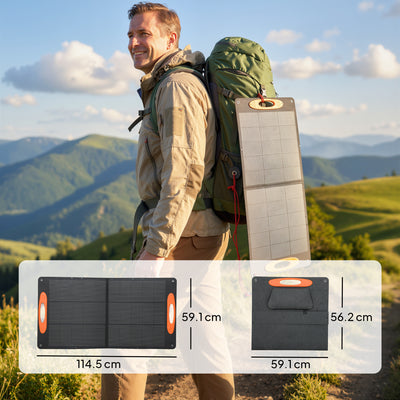 HOMCOM 100W Portable Solar Panel, Foldable Solar Charger with USB-A & USB-C Fast Charging Output, IP67 Waterproof for Mobile Phone Power Bank Flashlight Fans Camping Backpacking Hiking 