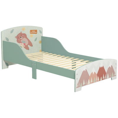 ZONEKIZ Toddler Bed Frame, Kids Bedroom Furniture for Ages 3-6 Years, Green 