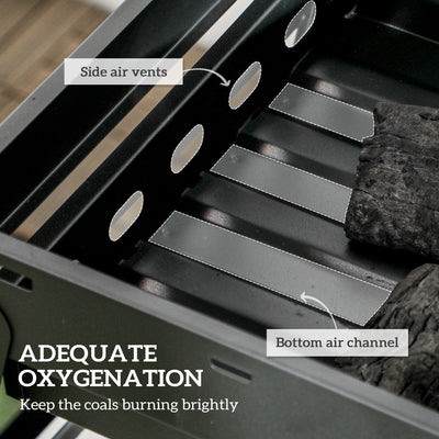 Outsunny Foldable Charcoal Grill - Black 