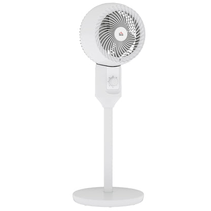 HOMCOM 9'' Air Circulator Fan 3 Speed, 70\'c2\'b0 Oscillation 90\'c2\'b0 Vertical Tilt, Carry Handle, Pedestal Fan, Pedestal Fan for Living Room, Bedroom, Office, White