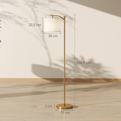 HOMCOM LED Floor Lamp with Remote Control - Gold Tone 