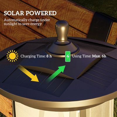 Outsunny Solar Lamp Post Light, 1.3 M LED Outdoor Street Light, Waterproof IP44 for Patio, Garden, Pathway, Cool White 