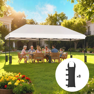 Outsunny 8 Pack Gazebo Sand Weights Bags, 40 kg 600D Heavy Duty Sand Bags Sandbags for Canopy Tent Legs, Without Sand, Black 