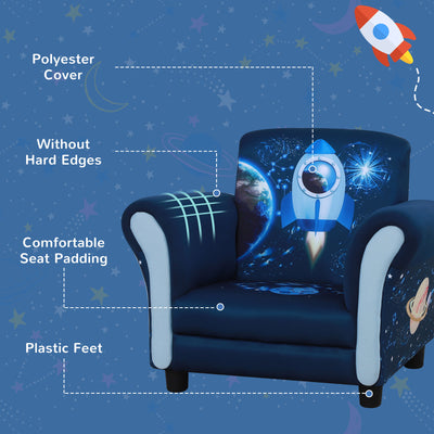 HOMCOM Child Armchair Kids Mini Sofa Chair with Armrest, 59.5 x 43 x 46.5cm, Blue 