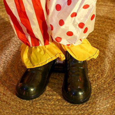 Outsunny Life Size Stackable Halloween Animated Clown with Red Light Up Eyes, Sound Activated Scary Halloween Decorations, Battery Operated, Indoor Party Props 