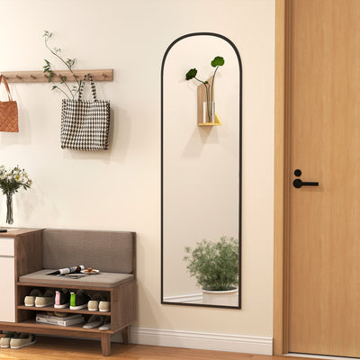 HOMCOM 165cm Aluminium Frame Standing Mirror - Black 