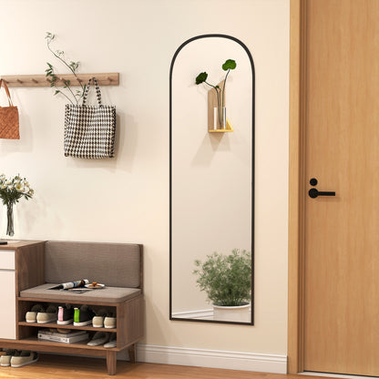 HOMCOM 165cm Aluminium Frame Standing Mirror - Black