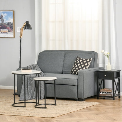 HOMCOM Double Sofa Bed Click Clack Sofa Bed Pull Out Bed with Adjustable Backrest for Living Room and Bedroom Grey 