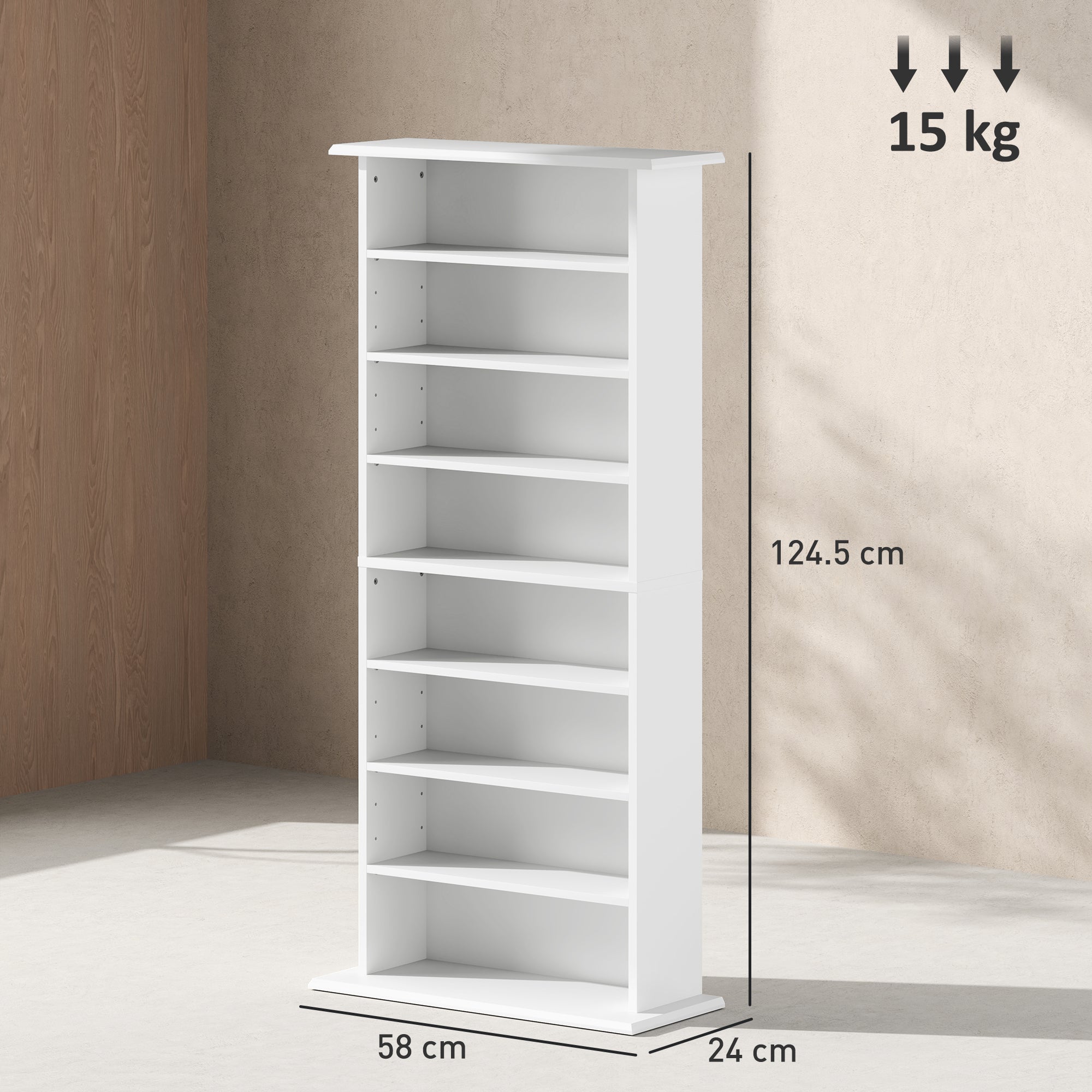 HOMCOM 360 CD/185 DVD/185 Blu-ray Storage Unit - White