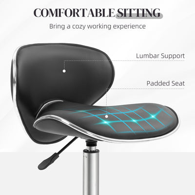 HOMCOM Adjustable Rolling Swivel Beauty Salon Chair, Stool for Spa, Black 