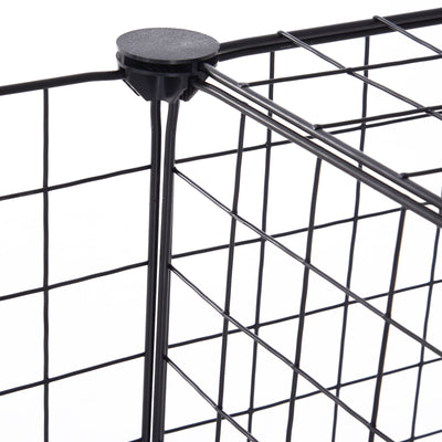 PawHut DIY Pet Playpen Metal Wire Fence 12 Panel Enclosure Indoor Outdoor Guinea Pig Bunny Small Animals Cage Black 