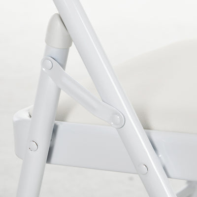 HOMCOM Set of Two Cushioned Steel Folding Chairs - White 