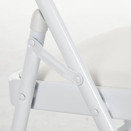 HOMCOM Set of Two Cushioned Steel Folding Chairs - White