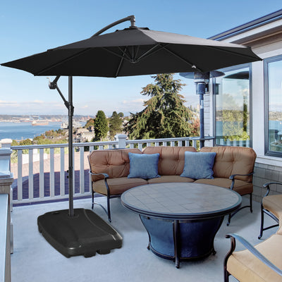 Outsunny Parasol Base, Water and Sand Filled, Up to 75kg, Portable Umbrella Stand Weights for Cantilever Banana Parasol with Wheels, Black 