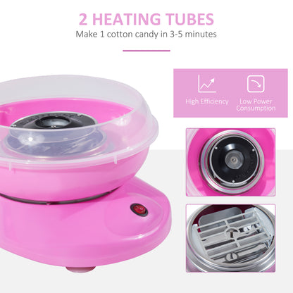 HOMCOM Candy Floss Machine Electric Cotton Candy Maker Gadgetry 450W (Pink) 