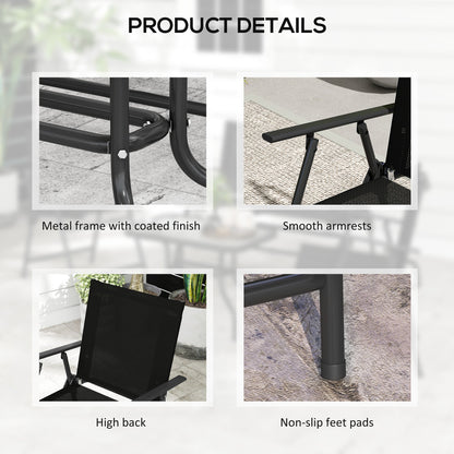Outsunny 4 Pieces Patio Furniture Set - Black 